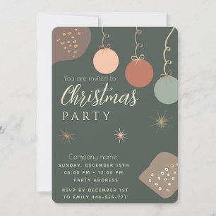 Simple minimalist boho ornaments Christmas Invitation