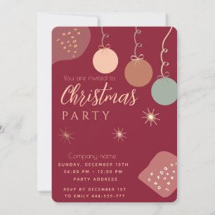 Simple minimalist boho ornaments Christmas Invitation
