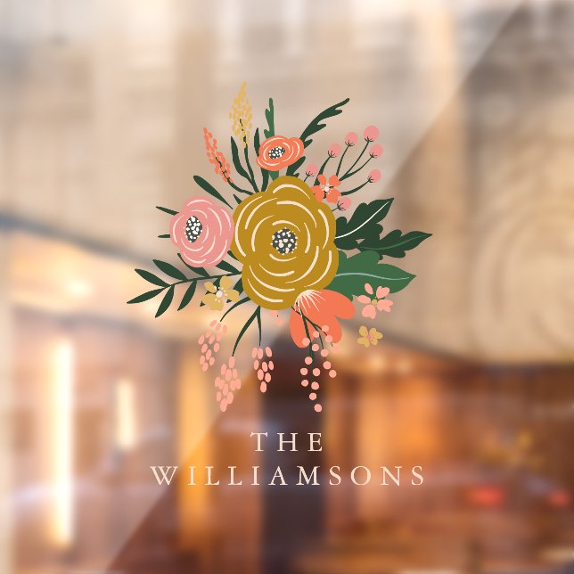 Simple Minimalist Botanical Flower Personalised  Window Cling (Sheet 2)