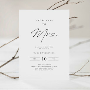 Simple Minimalist Bridal Shower Invitation