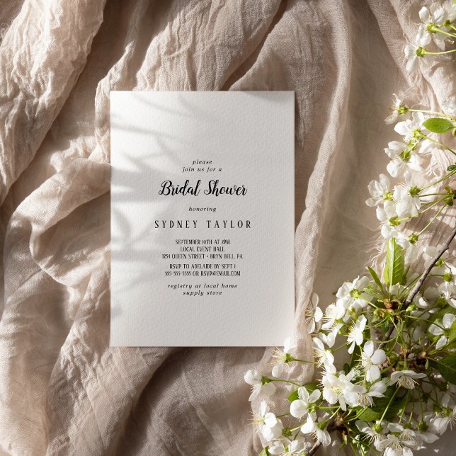 Simple Minimalist Bridal Shower Invitation (Creator Uploaded)