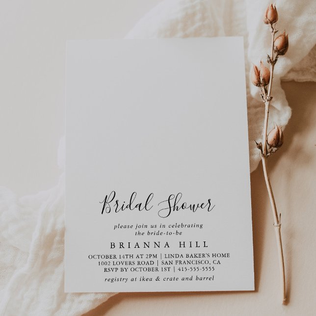 Simple Minimalist Bridal Shower Invitation (Creator Uploaded)