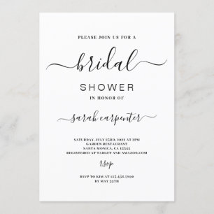 Simple minimalist Bridal Shower invitation