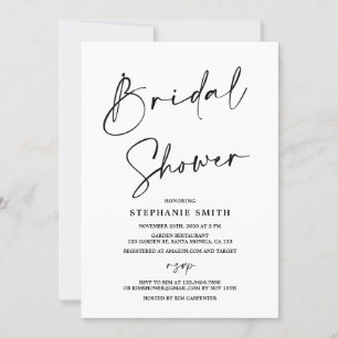 Simple Minimalist Bridal Shower Invitation
