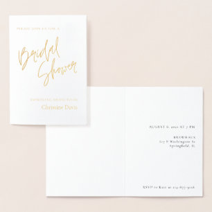 Simple minimalist Bridal Shower invite Foil card