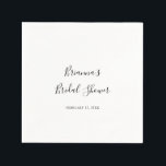 Simple Minimalist Bridal Shower Napkin<br><div class="desc">These simple minimalist bridal shower napkins are perfect for a modern wedding shower. The simple and elegant design features classic and fancy script typography in black and white.</div>