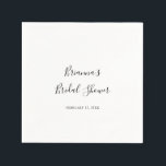 Simple Minimalist Bridal Shower Napkin<br><div class="desc">These simple minimalist bridal shower napkins are perfect for a modern wedding shower. The simple and elegant design features classic and fancy script typography in black and white.</div>