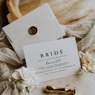 Simple Minimalist Bride Bridal Shower Invitation