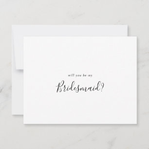 Simple Minimalist Bridesmaid Proposal Card