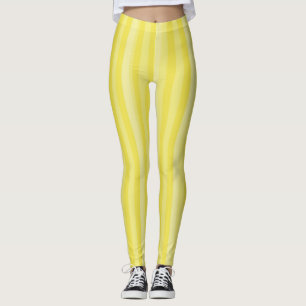 Simple Minimalist Bright Yellow Striped  Leggings