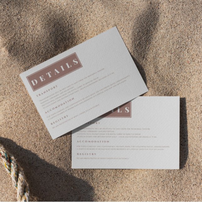 Simple Minimalist Brown Elegant Details Enclosure Card (Creator Uploaded)