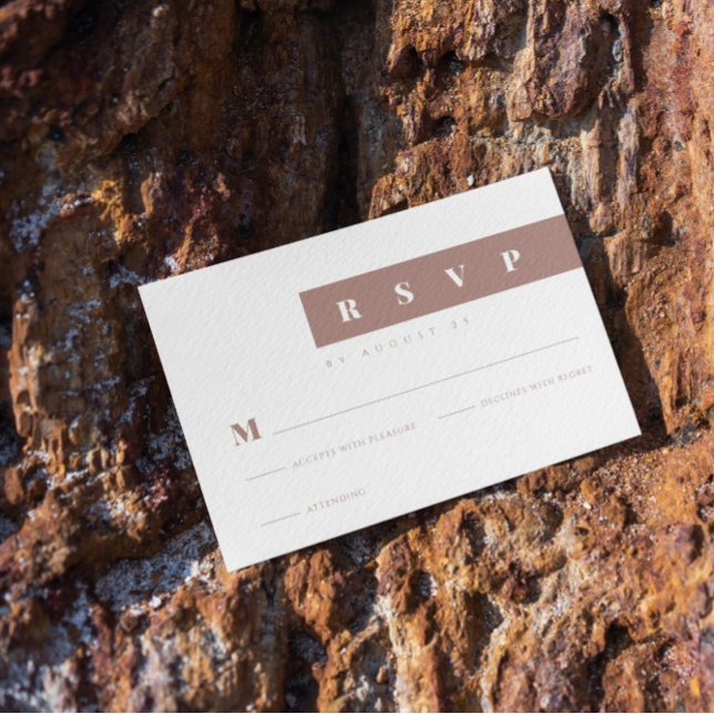 Simple Minimalist Brown Elegant RSVP Card (Creator Uploaded)