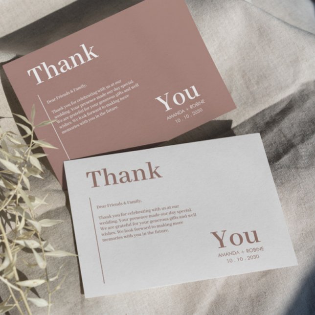 Simple Minimalist Brown Elegant  Thank You Card (Creator Uploaded)