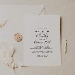 Simple Minimalist Brunch and Bubbly Bridal Shower Invitation
