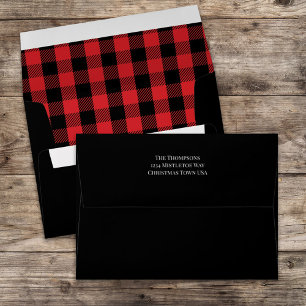 Simple Minimalist Buffalo Check Return Address Envelope