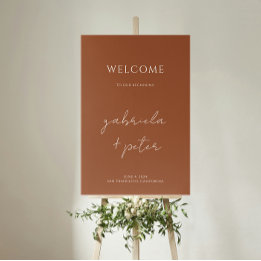 Simple Minimalist Burnt Orange Wedding Welcome