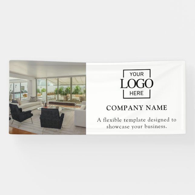 Simple Minimalist Business Logo Professional Vinyl Banner (Horizontal)