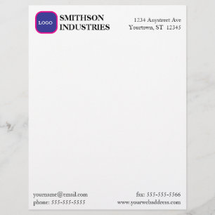 Simple Minimalist Business Stationery with Logo Custom Letterhead