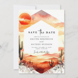 Simple Minimalist Cactus Wedding Save The Date