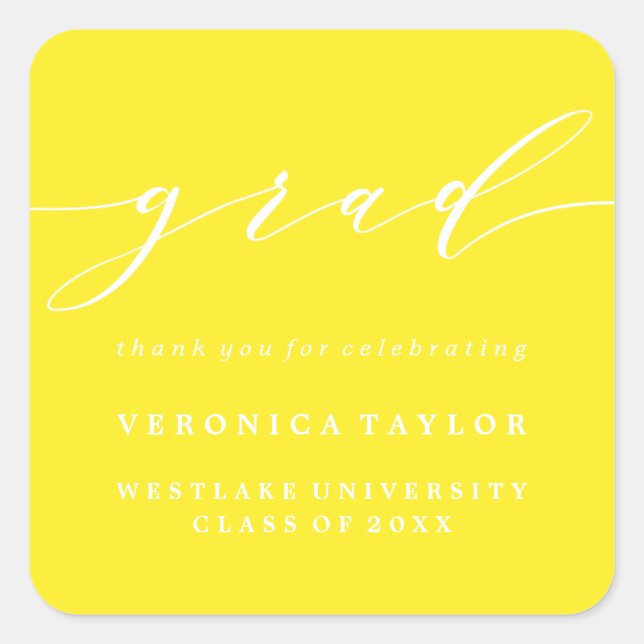 SIMPLE MINIMALIST CALLIGRAPHY GRADUATION STICKER (Front)