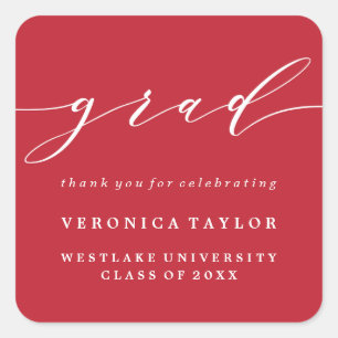 SIMPLE MINIMALIST CALLIGRAPHY GRADUATION STICKER