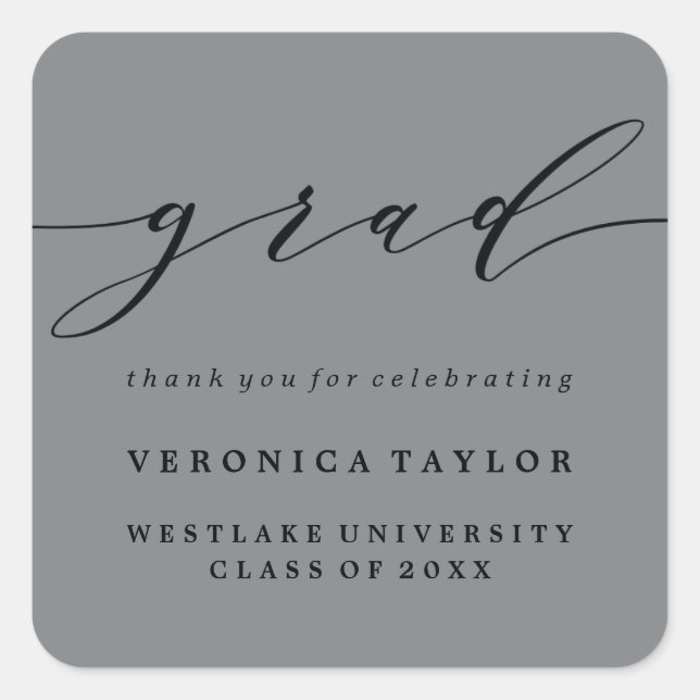 SIMPLE MINIMALIST CALLIGRAPHY GRADUATION STICKER (Front)