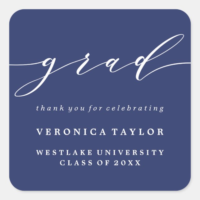 SIMPLE MINIMALIST CALLIGRAPHY GRADUATION STICKER (Front)
