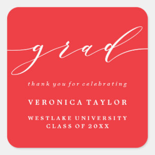 SIMPLE MINIMALIST CALLIGRAPHY GRADUATION STICKER