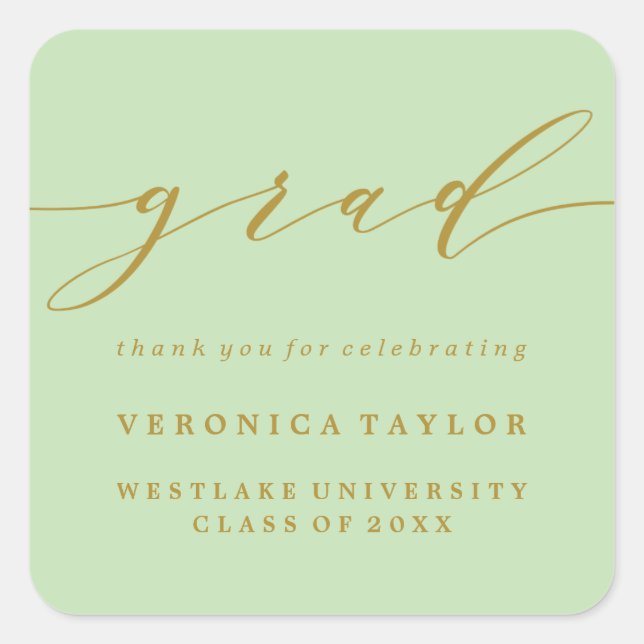 SIMPLE MINIMALIST CALLIGRAPHY GRADUATION STICKER (Front)