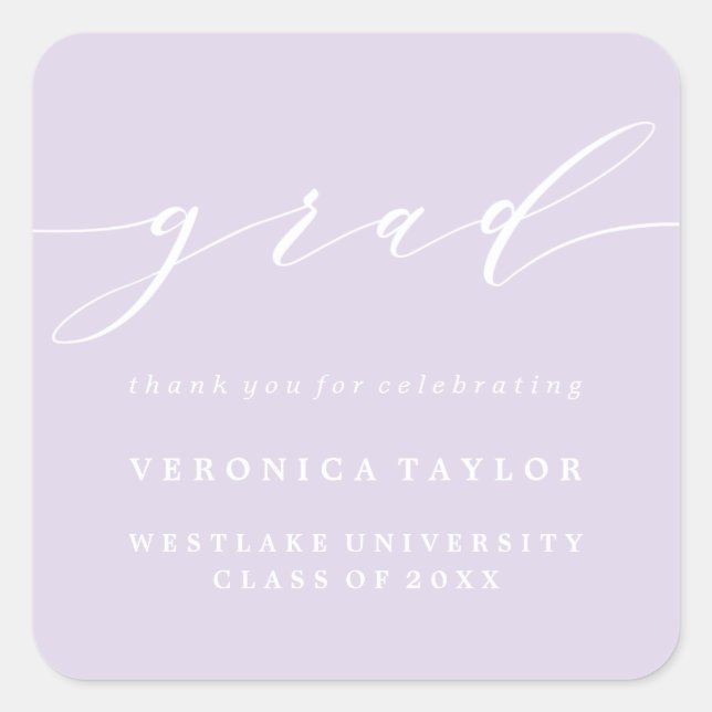 SIMPLE MINIMALIST CALLIGRAPHY GRADUATION STICKER (Front)