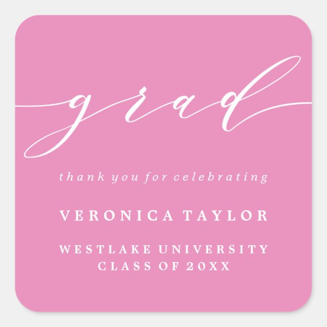 SIMPLE MINIMALIST CALLIGRAPHY GRADUATION STICKER (Front)