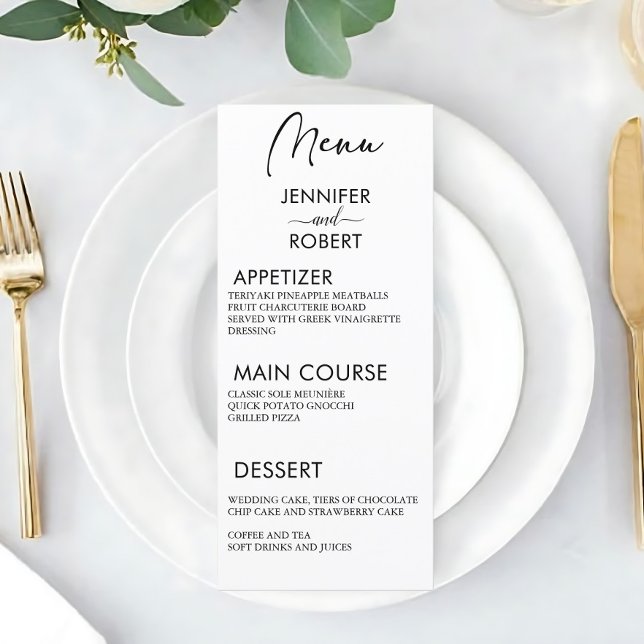 Simple Minimalist Calligraphy Rustic Wedding Menu (Simple Minimalist Calligraphy Rustic Wedding Menu)