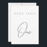 Simple Minimalist Calligraphy Wedding Table Number<br><div class="desc">Design features an handwritten font and modern minimalist design. Designed to coordinate with for the «ESSENTIALS» Wedding Invitation Collection. To change details,  click «Personalise». View the collection link on this page to see all of the matching items in this beautiful design or see the collection here: https://bit.ly/3iNzQAD</div>