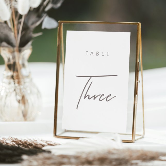 Simple Minimalist Calligraphy Wedding Table Number (Elegant Budget Calligraphy Wedding Table Number)