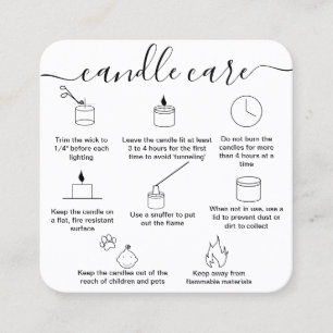 Simple Minimalist Candle Care Card Thank You Card