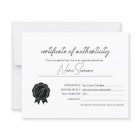 Simple Minimalist Certificate of Authenticity 
