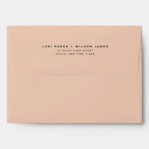 Simple Minimalist Champagne Printed Return Address Envelope
