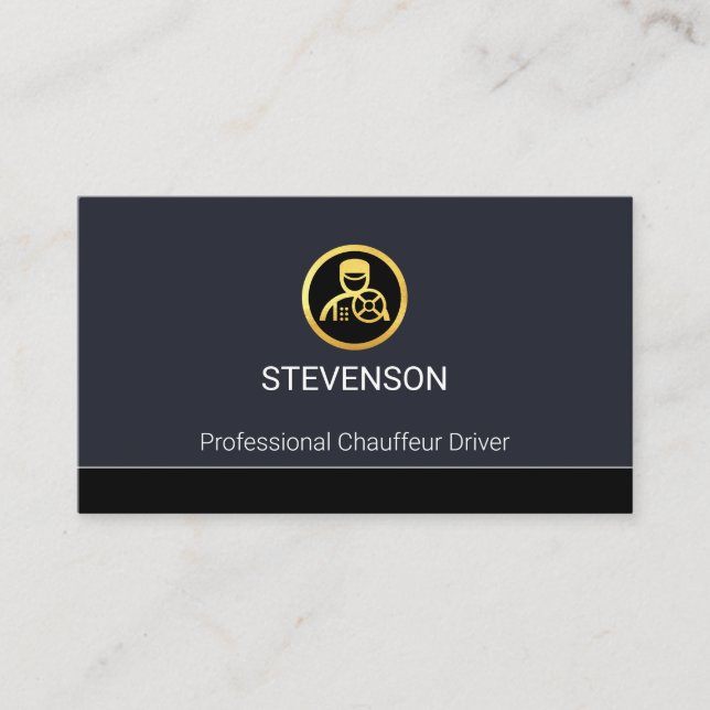 Simple Minimalist Chauffeur Service Business Card (Front)