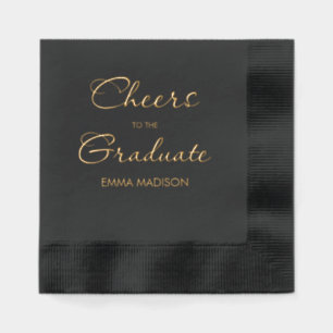Simple Minimalist Cheers To The Graduate Foil Napkins