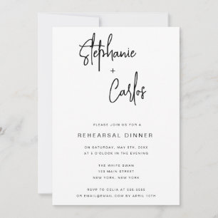 Simple Minimalist Chic Rehearsal Dinner Invitation
