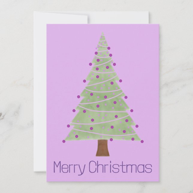 Simple Minimalist Christmas Tree Holiday Card (Front)
