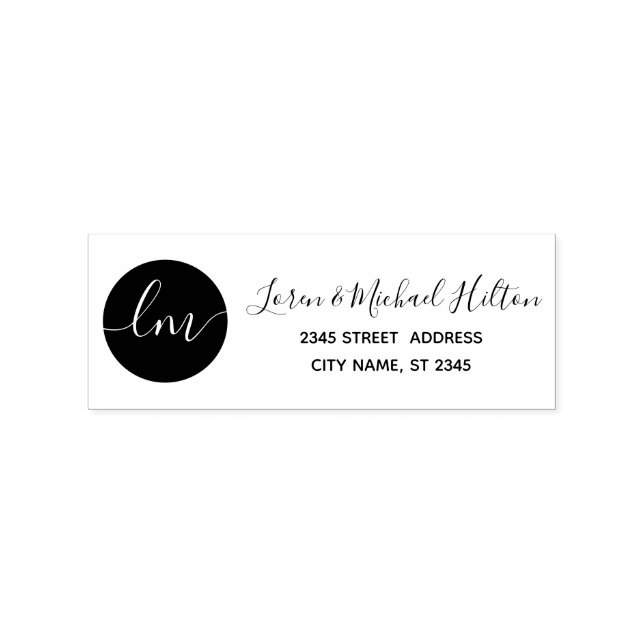 Simple minimalist circle monogram typography rubber stamp (Imprint)