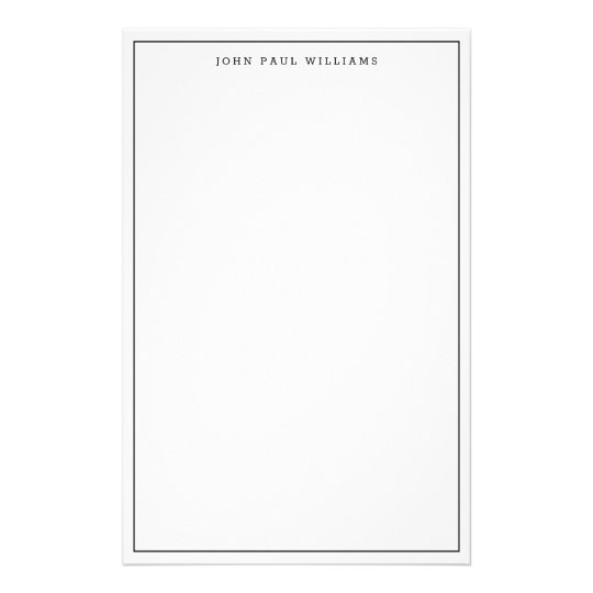 Simple Minimalist Classic Black Thin Border Frame Stationery | Zazzle.co.uk