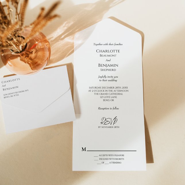 Simple Minimalist Classic Wedding All In One Invitation (Creator Uploaded)