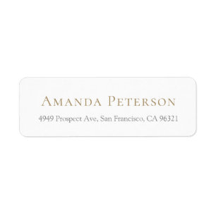 Simple Minimalist Classic White Return Address