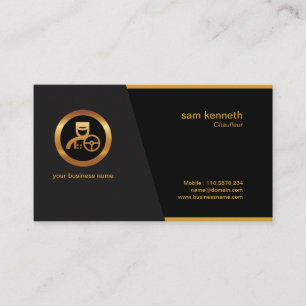 Simple Minimalist Clean Professional Chauffeur Business Card