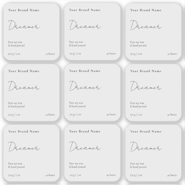 Simple Minimalist Clear Candle Square Sticker (Front)