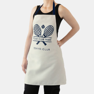 Simple Minimalist Club Name Tennis Team Apron