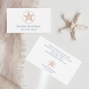 Simple Minimalist Coastal Style Boutique Business Card