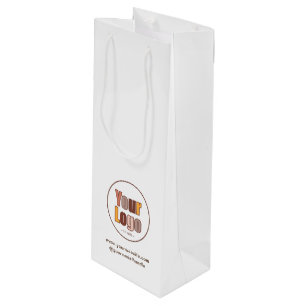 Simple Minimalist Company Business Logo Custom Wine Gift Bag